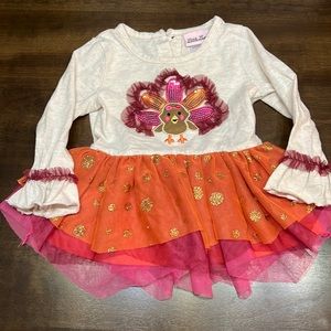 Girls size 24 months Little Lass Turkey shirt.